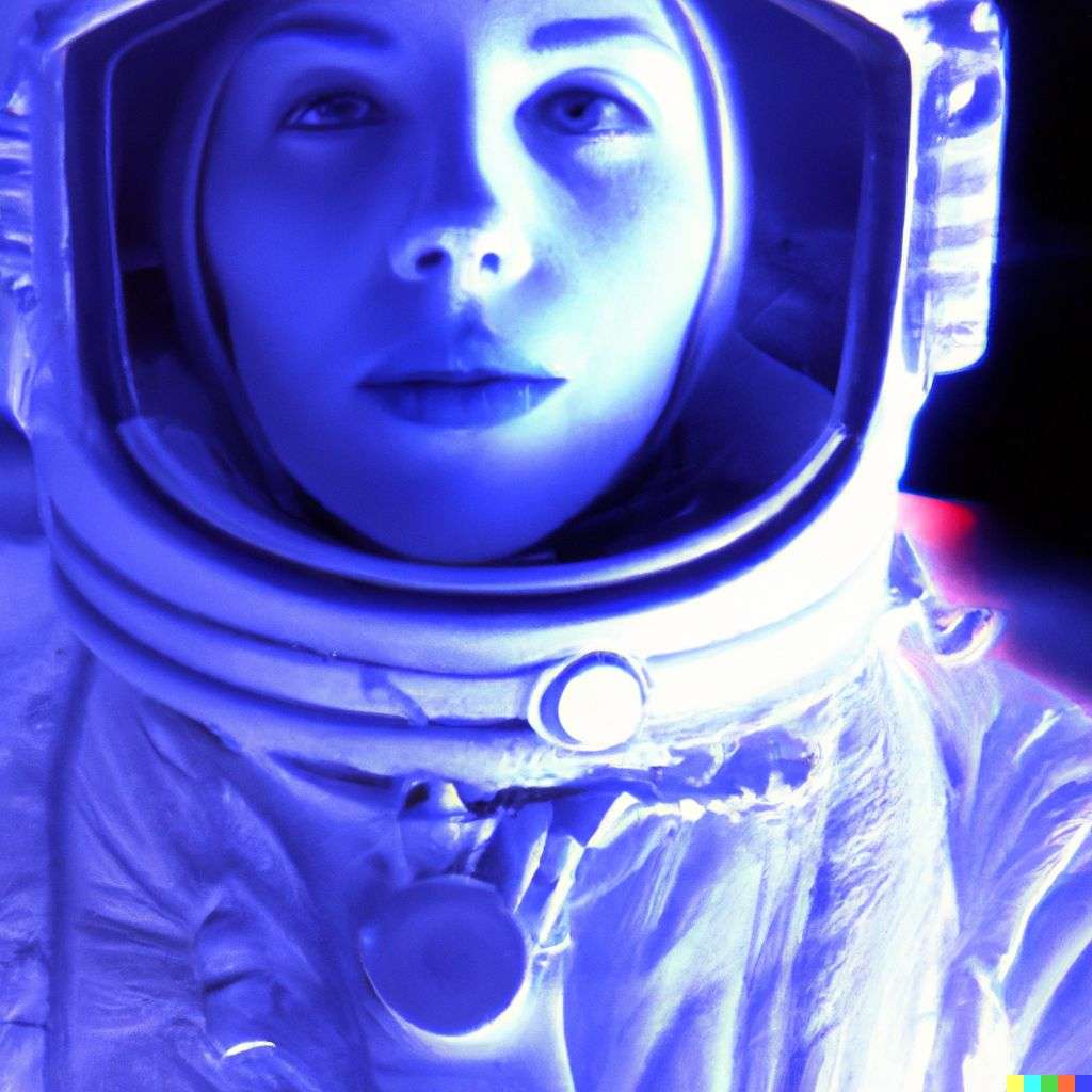 an astronaut, photograph, infrared